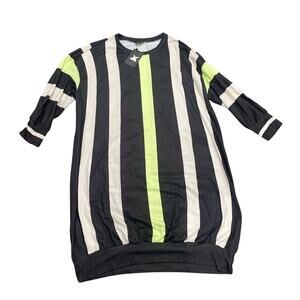 XPlusWear Vertical Striped Long Sleeve Sweatshirt Dress, Size 2XL​